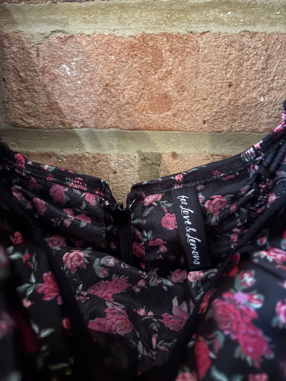 For Love & Lemons Black Floral Ruched Mini Dress - Size XS - Picture 2 of 3